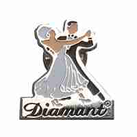 Diamant HW07966 zilverkleurige broche dansers