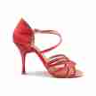 Portdance PD800 Pro net dames dansschoenen met glitters rood