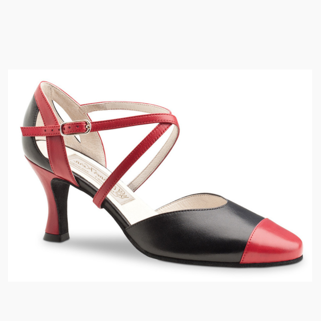 Werner Kern Brooke dichte Dames Dansschoenen Rood en Zwart Leer