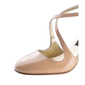 Nueva Epoca Aurora Lederen Zool Dansschoenen voor Dames gesloten teen beige