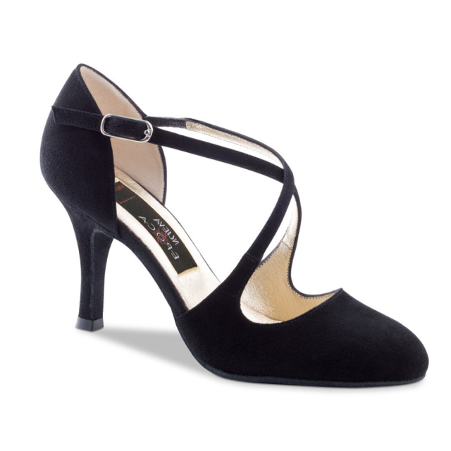 Nueva Epoca Serena Dansschoen Dames Zwart suede dichte neus