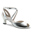 Werner Kern Tiziana dames dansschoenen met Kruisbandje zilver metallic Leer