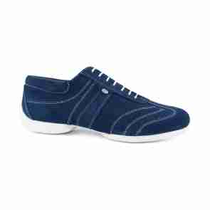 Portdance Pietro Street Blauwe Nubuck Danssneakers met Witte Zool