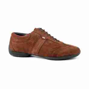 Portdance Pietro Street Bruine Nubuck Danssneakers met Buitenzool