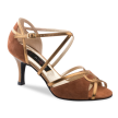 Dansschoenen Nueva Epoca Helen Bruin Goud Suede 8 cm Hak