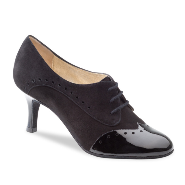 Nueva Epoca Karen Dansschoenen Dames Zwart Dichte Neus Veter Hak 6 cm