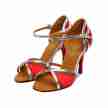 Supadance 1073 dames latinschoenen rood gespsluiting 