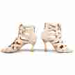 Portdance PD804 dames dansschoenen beige leer met slangenprint twee hakhoogtes