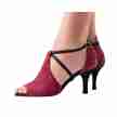 Nueva Epoca Dulce Dames Dansschoenen donkerrood suede zwart hoge hak 