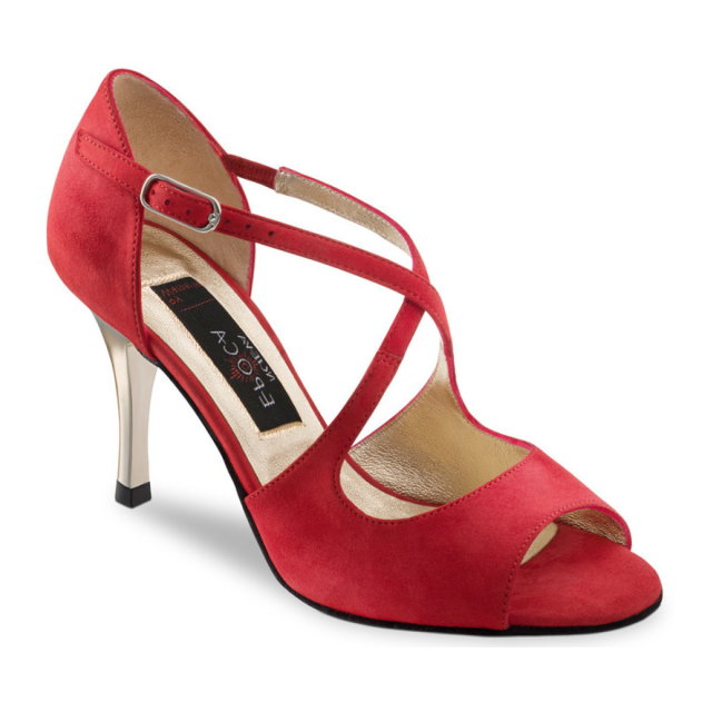 Nueva Epoca Flavia rood suede 8 cm hak