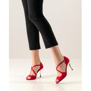 Nueva Epoca Flavia latin salsa tango Dansschoenen voor Dames rood suede