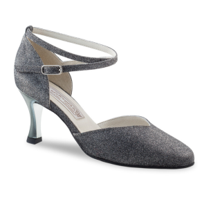 Werner Kern Abby glitter Dames Dansschoenen met puntig neusje en enkelbandje - metallic hak