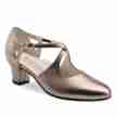 Werner Kern Gala dames dansschoenen met brede pasvorm van koper metallic leer