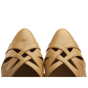 Supadance 1531 dames dansschoenen leer beige neus