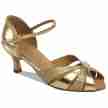 Supadance 1535 dames dansschoenen lage flare hak goud neus