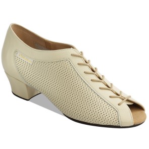 Supadance 3124 dames dansschoenen vetersluiting leer beige