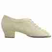 Supadance 3124 dames dansschoenen vetersluiting leer beige zijkant 