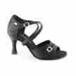 Portdance PD636 Premium Zwarte satin dansschoenen voor dames salsa