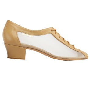 Supadance 1224 dames dansschoenen mesh beige zijkant 