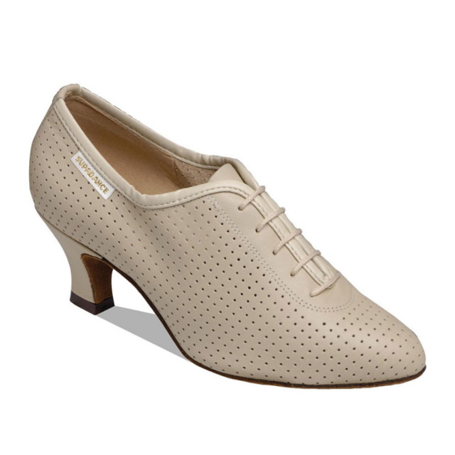 Supadance 1025 dames dansschoenen vetersluiting beige 