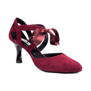 Portdance PD125 premium dansschoenen voor dames lint bordeaux