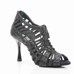 Portdance PD812 Pro Dansschoenen Zwart Glitter Salsa Latin Kizomba