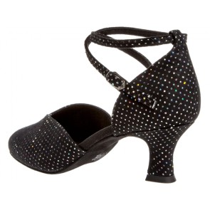 Diamant 105-068-155 dames ballroomschoenen zwart glitter dichte neus 