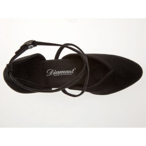 Diamant 107-013-001 ballroomschoenen voor dames zwart suede gekruisde bandjes 