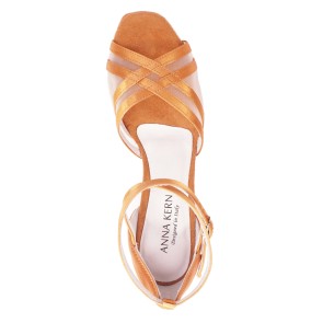 latin dames schoenen dans Anna Kern 610-50 satijn bandjes goud brons