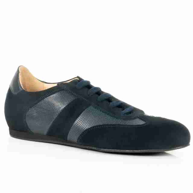 Werner Kern 28061 Heren dansschoenen met sportieve uitstraling en uitneembaar voetbed van donker blauw Suede en Leer