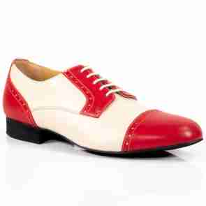 Werner Kern 28051 Bergamo Tweekleurige dansschoenen voor Heren - Rood en Creme kleurig nappa Leer