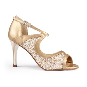 Portdance PD504 Tango Dansschoenen Goud met glitter