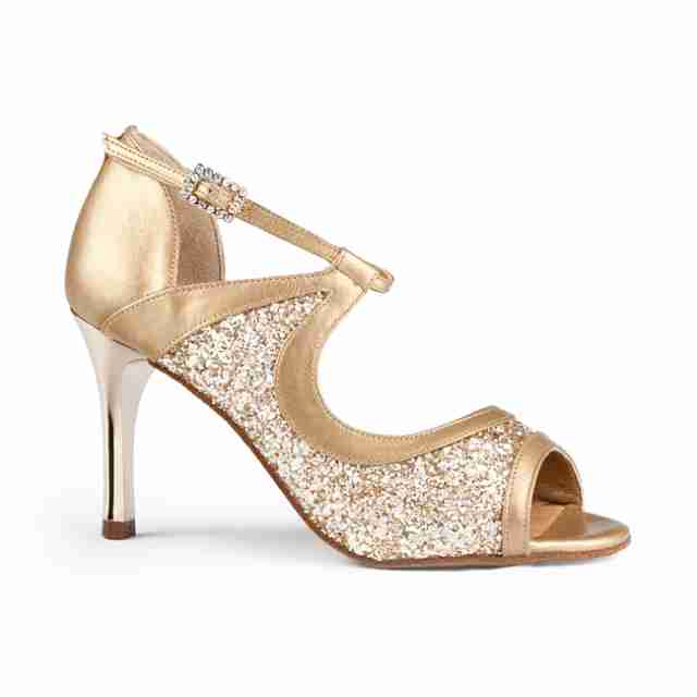 Portdance PD504 Tango Dansschoenen Goud met glitter