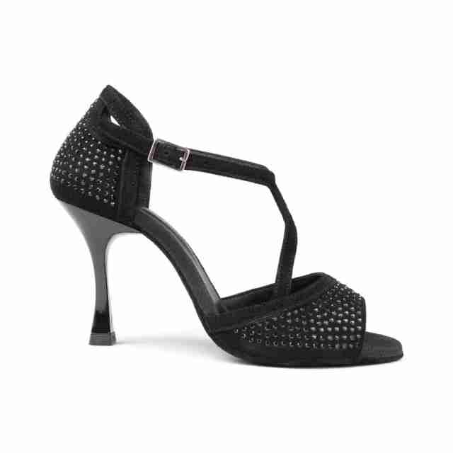 Portdance PD507 Dansschoenen Nubuck met Zwart Strass