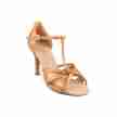 Portdance Pro PD002 Dames Dansschoenen met T bandje Dark Tan Leer